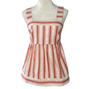 Cabi Brunch Top Adjustable Strap Orange‎ Cotton Linen Blend Size Small